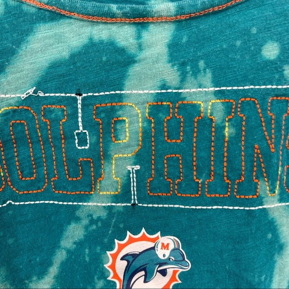 NFL Miami Dolphins Custom One Of A Kind Reverse Dyed Graphic Tee SZ 3XL Football - Picture 4 of 8